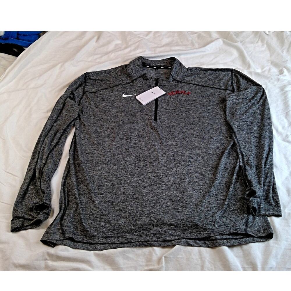 NWT Nike Temple Owls 1/4 Zip Pullover Gray XL Dri-Fit NCAA